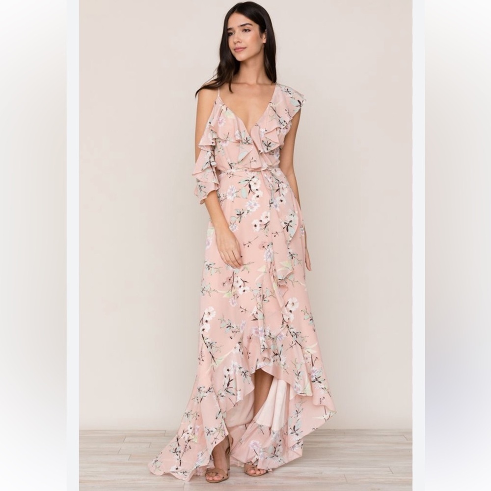 Yumi Kim Asymmetrical Floral Pink Flowy  Dress